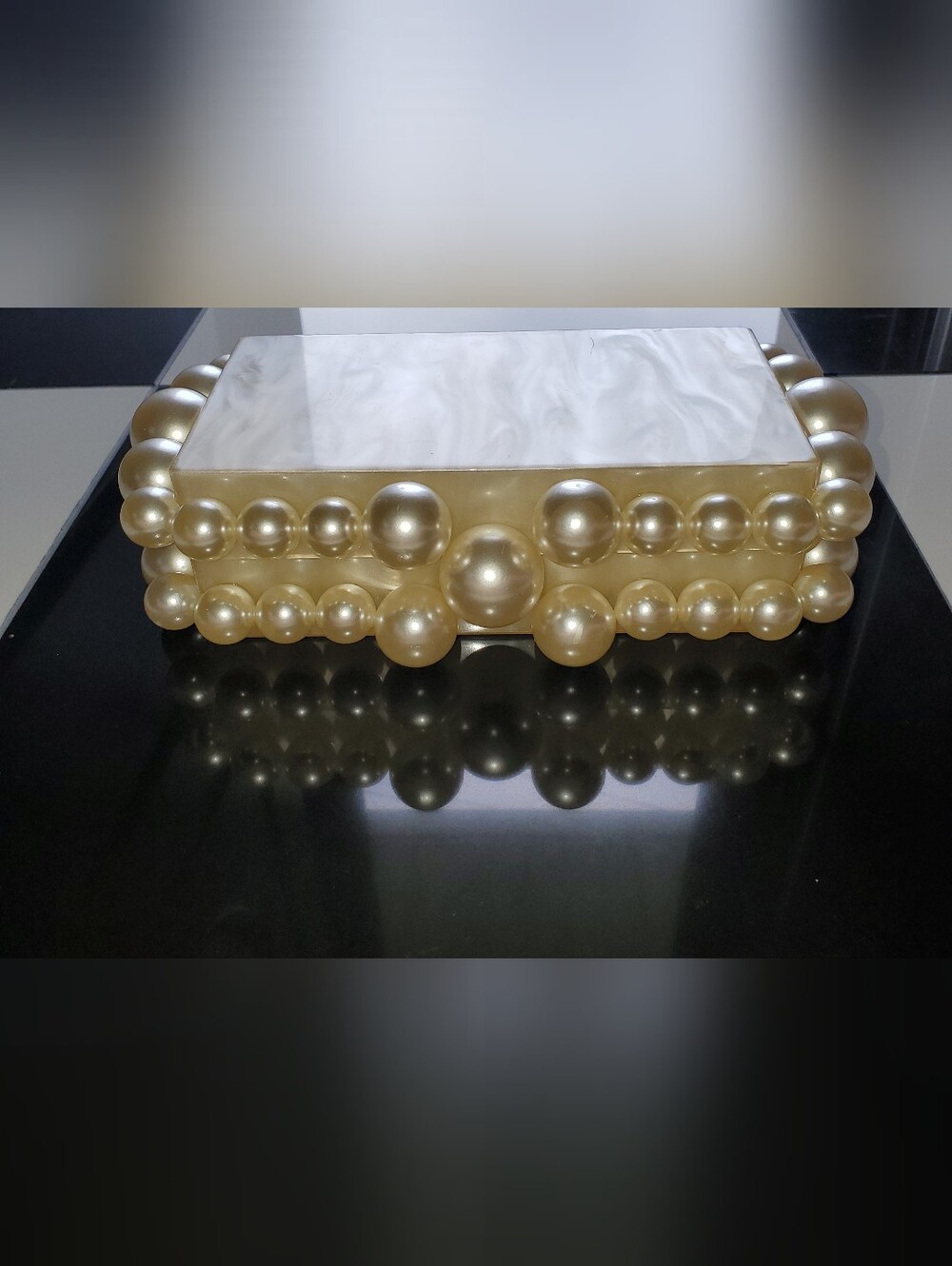 Cult Gaia Women's Ivory Acrylic EOS Beaded Handbag Purse Box (Read Description) - Picture 7 of 15